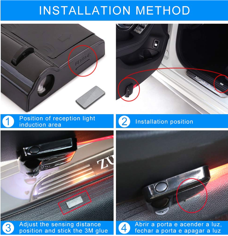 Wireless Car Door Logo Light – Universal for All Indian Car Brands