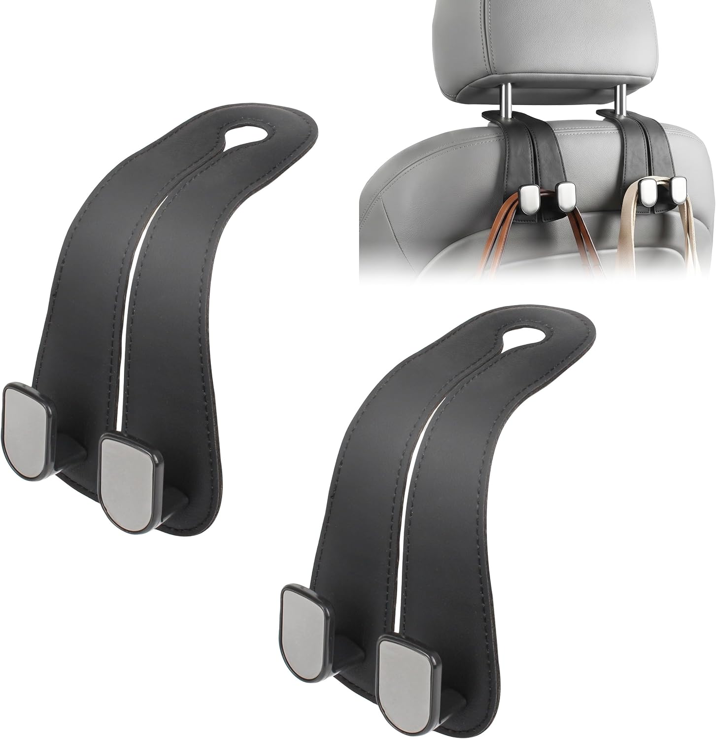 Car Seat Headrest Hook | Vegan Leather Hooks