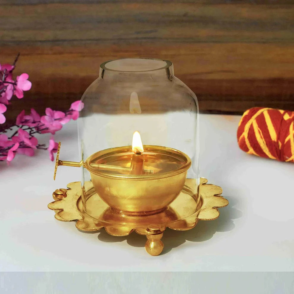 Handmade - Light Brass Akhand Diya