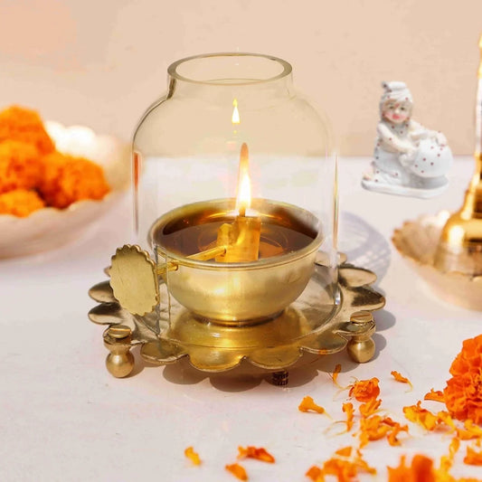 Handmade - Light Brass Akhand Diya