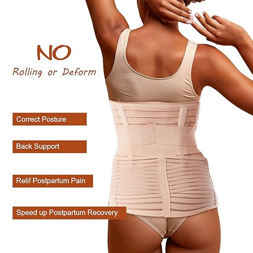 Premium Quality 3-in-1 Postpartum Belly Wrap For Womens