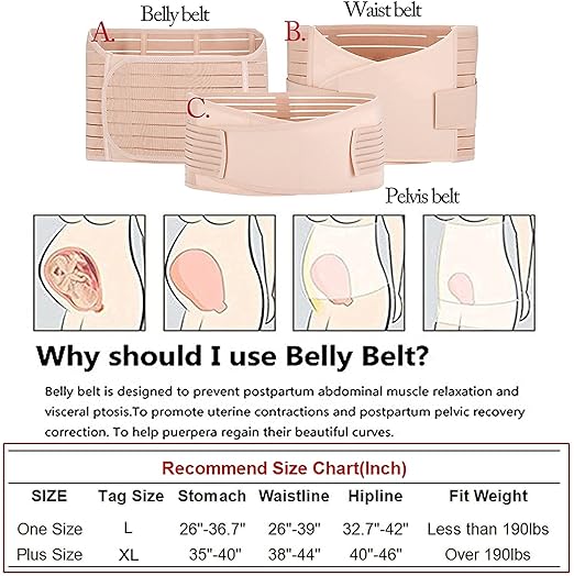 Premium Quality 3-in-1 Postpartum Belly Wrap For Womens