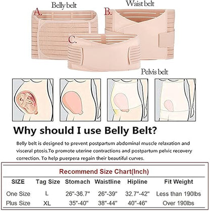 Premium Quality 3-in-1 Postpartum Belly Wrap For Womens