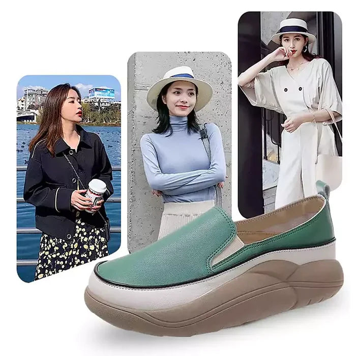 Women Fashion Platform Loafers , Orthopedic Breathable Soft Sole Shoes