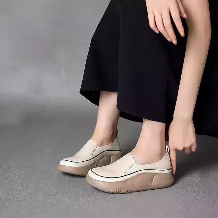 Women Fashion Platform Loafers , Orthopedic Breathable Soft Sole Shoes